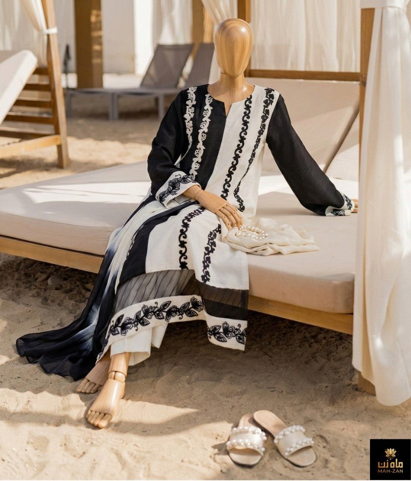 MahZan MZ - Ai D28 Unstitched 3pc - MahZan Official