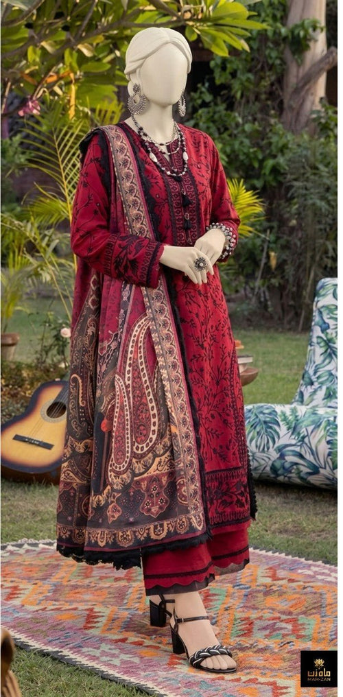 MahZan MZ - Bi Unstitched 3pc - MahZan Official