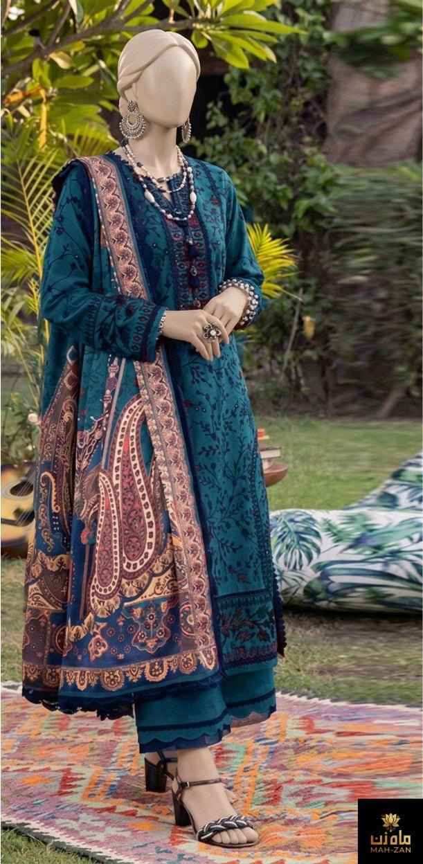 MahZan MZ - Bi Unstitched 3pc - MahZan Official
