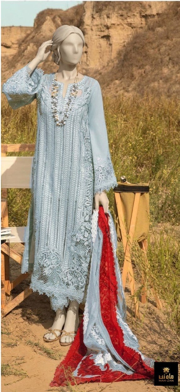 MZ - SF 3 - Piece Unstitched - MahZan Official